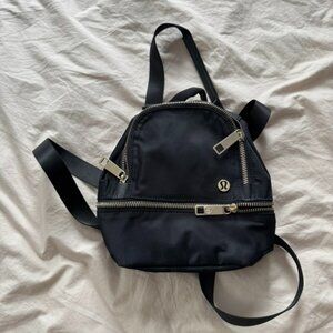 Lululemon Mini Backpack Black and Gold